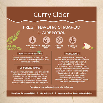 Nat Habit Curry Cider Shampoo & Conditioner For Soft & Shiny Hair, Sulphate Free Hydration Kit