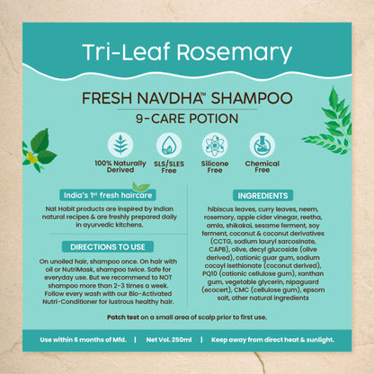 Nat Habit Trileaf Rosemary Shampoo & Conditioner For Hair Fall Control, Dry & Damaged Hair