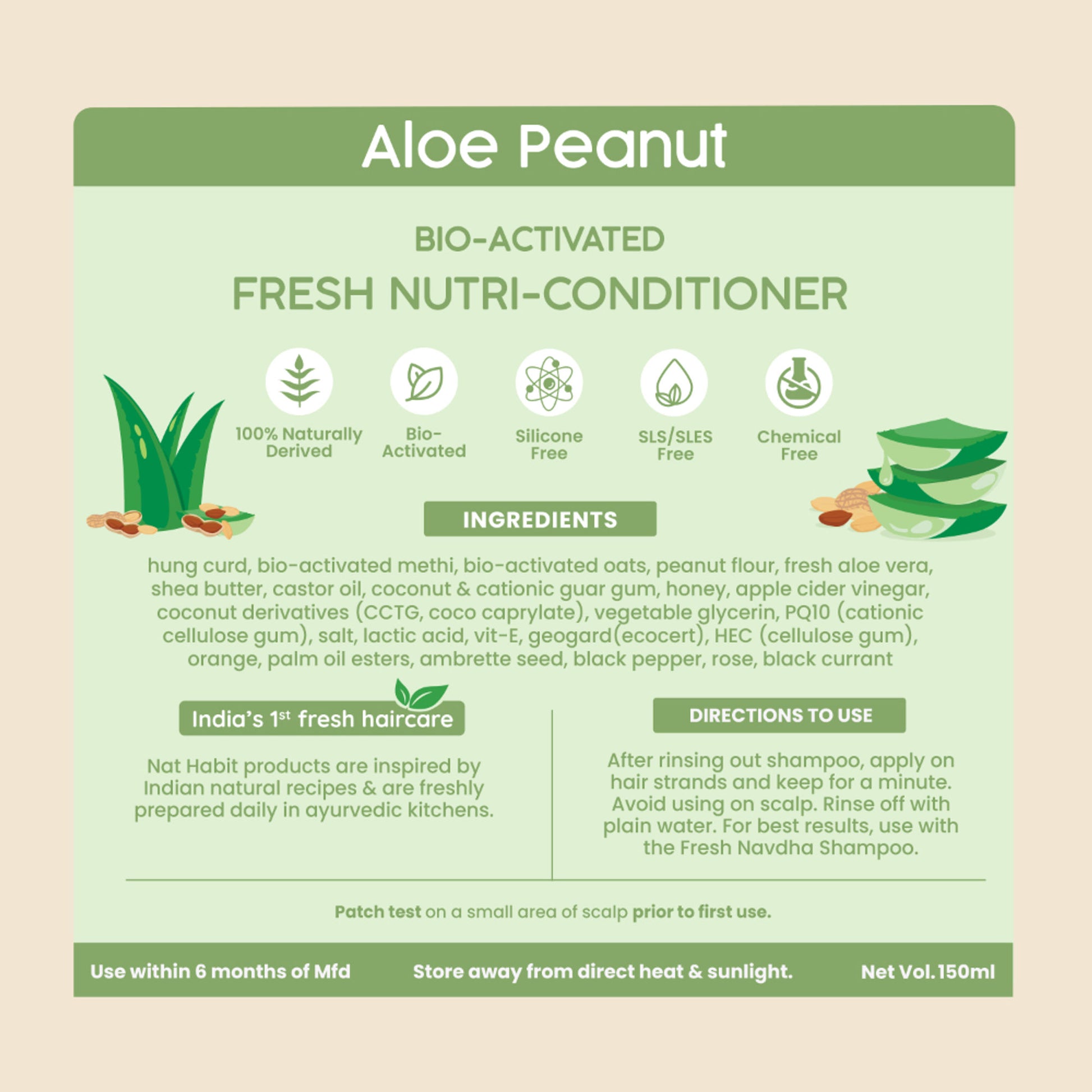 Nat Habit Aloe Peanut Shampoo & Conditioner, Daily Soft & Moisture Lock Ultra Smoothening Combo