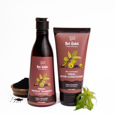 Nat Habit Castor Black Seed Shampoo & Conditioner For Manageable Hair, Men'S Revital With Castor