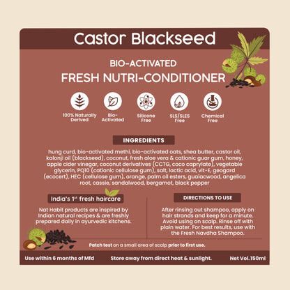 Nat Habit Castor Black Seed Shampoo & Conditioner For Manageable Hair, Men'S Revital With Castor