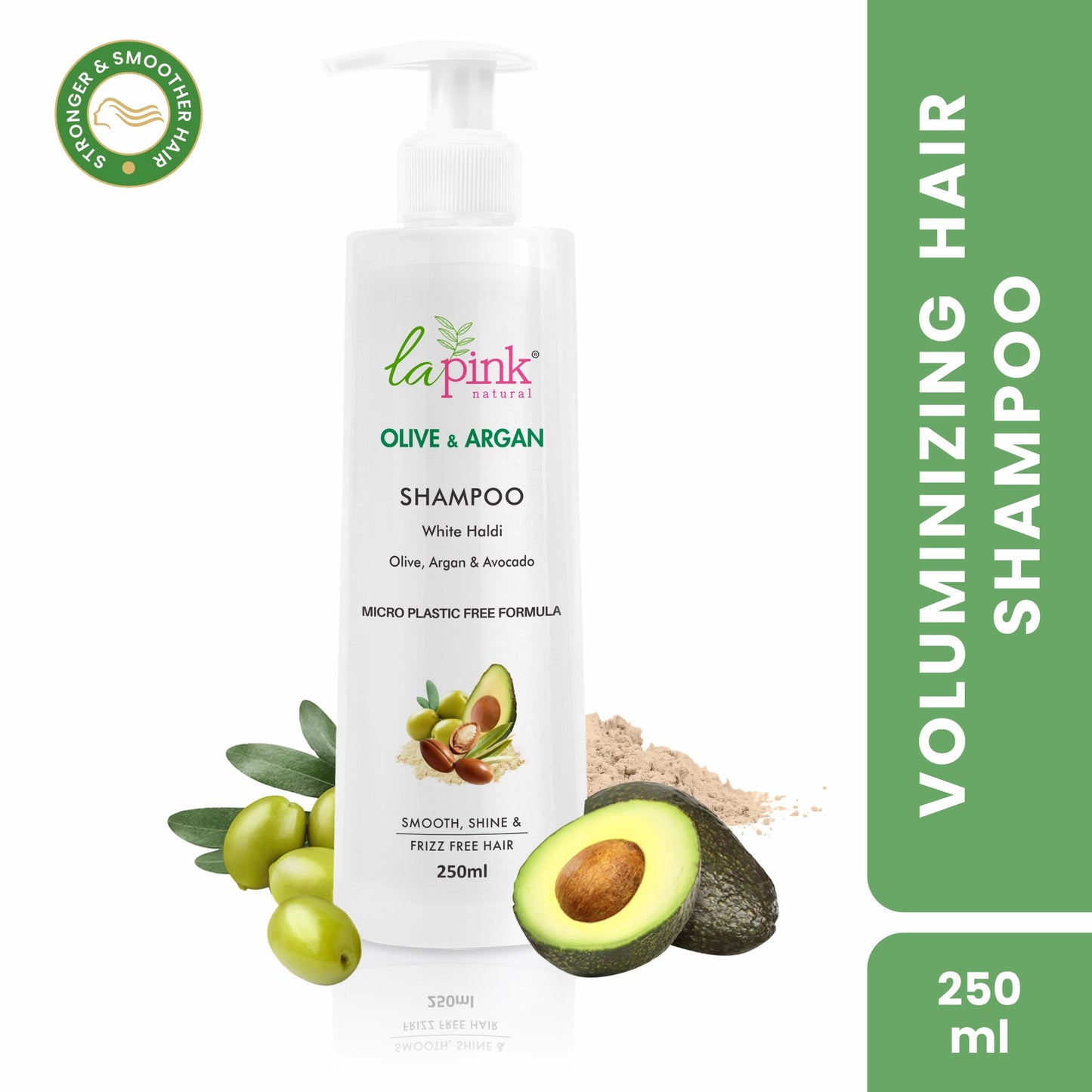 La Pink Olive Argan Shampoo For Dry Frizzy Hair Hydrating Nourishing Strengthens Restore Shine