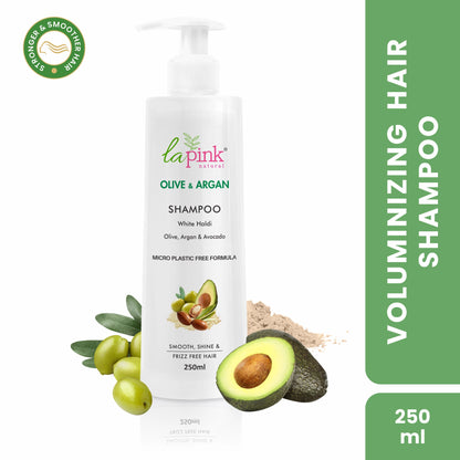 La Pink Olive Argan Shampoo For Dry Frizzy Hair Hydrating Nourishing Strengthens Restore Shine