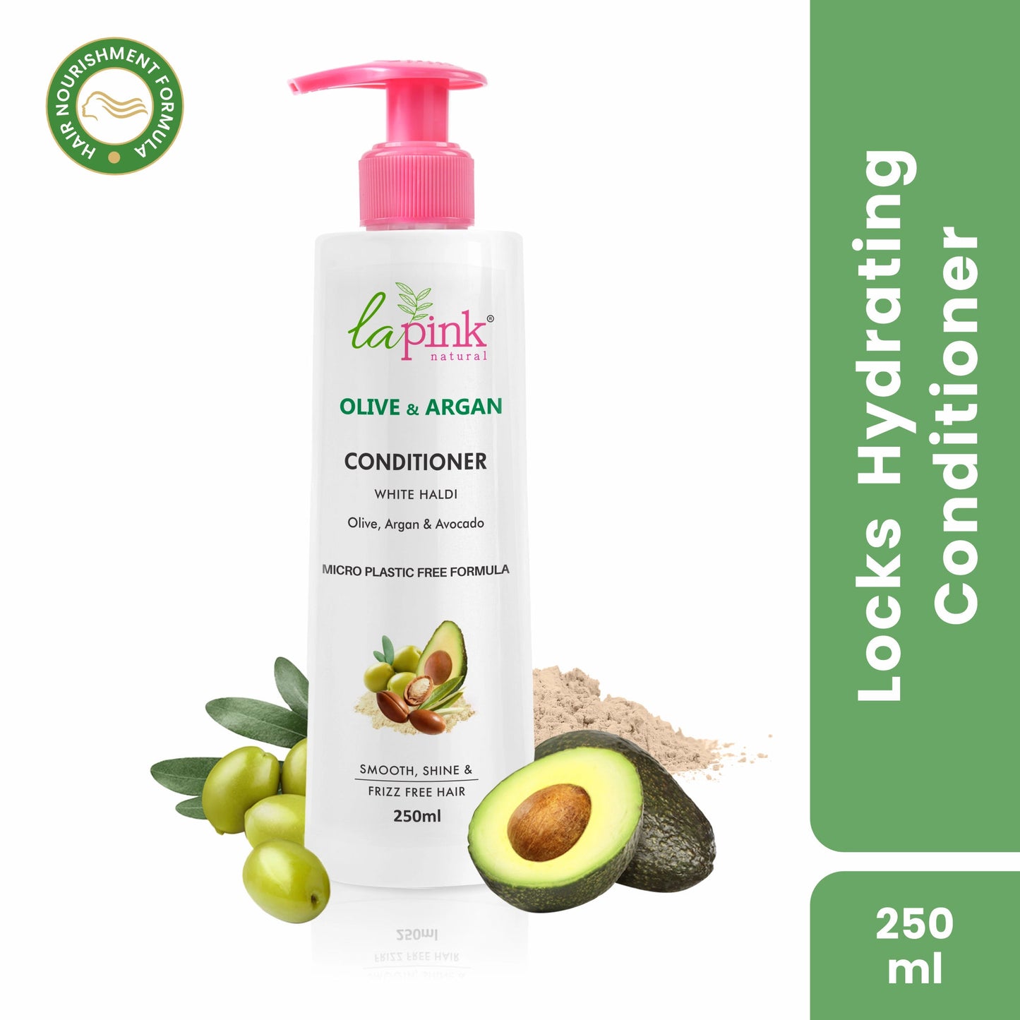 La Pink Olive & Argan Smoothing Conditioner With Avocado Damage Repair For Dry & Frizzy Hair