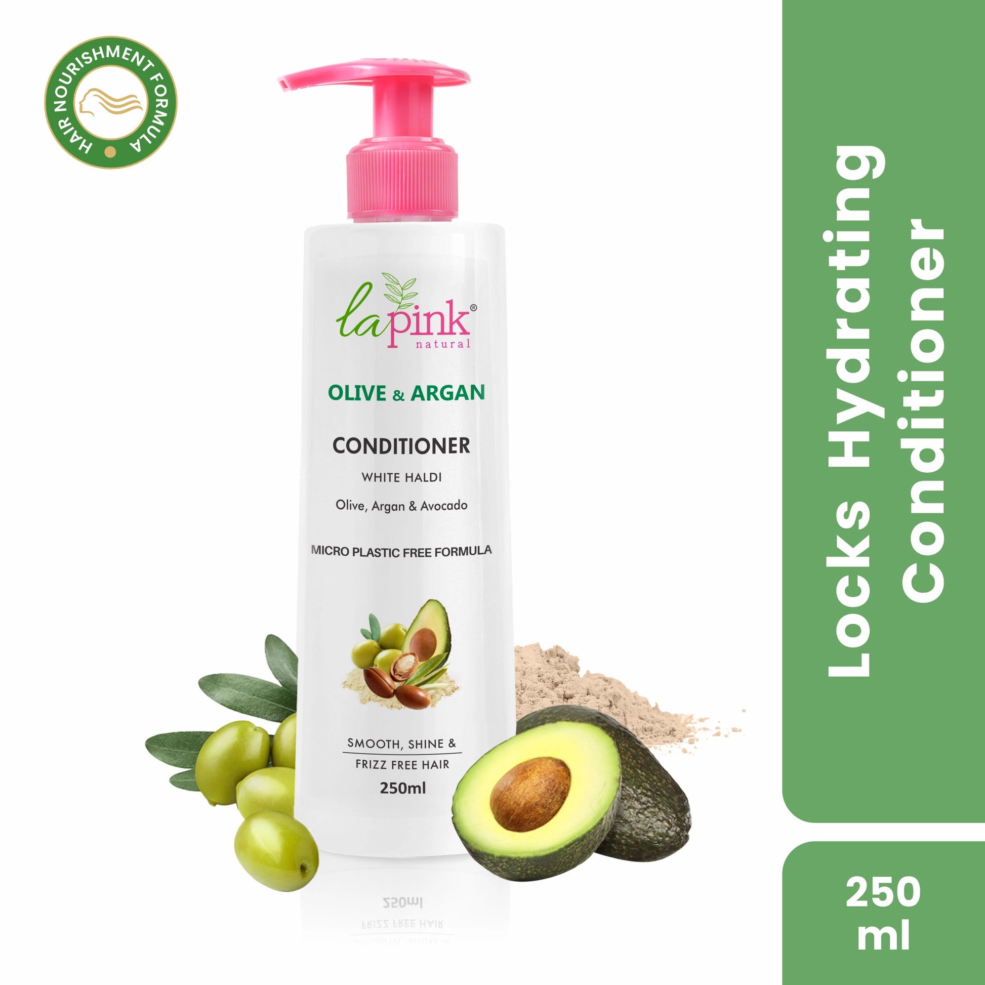 La Pink Olive & Argan Smoothing Conditioner With Avocado Damage Repair For Dry & Frizzy Hair