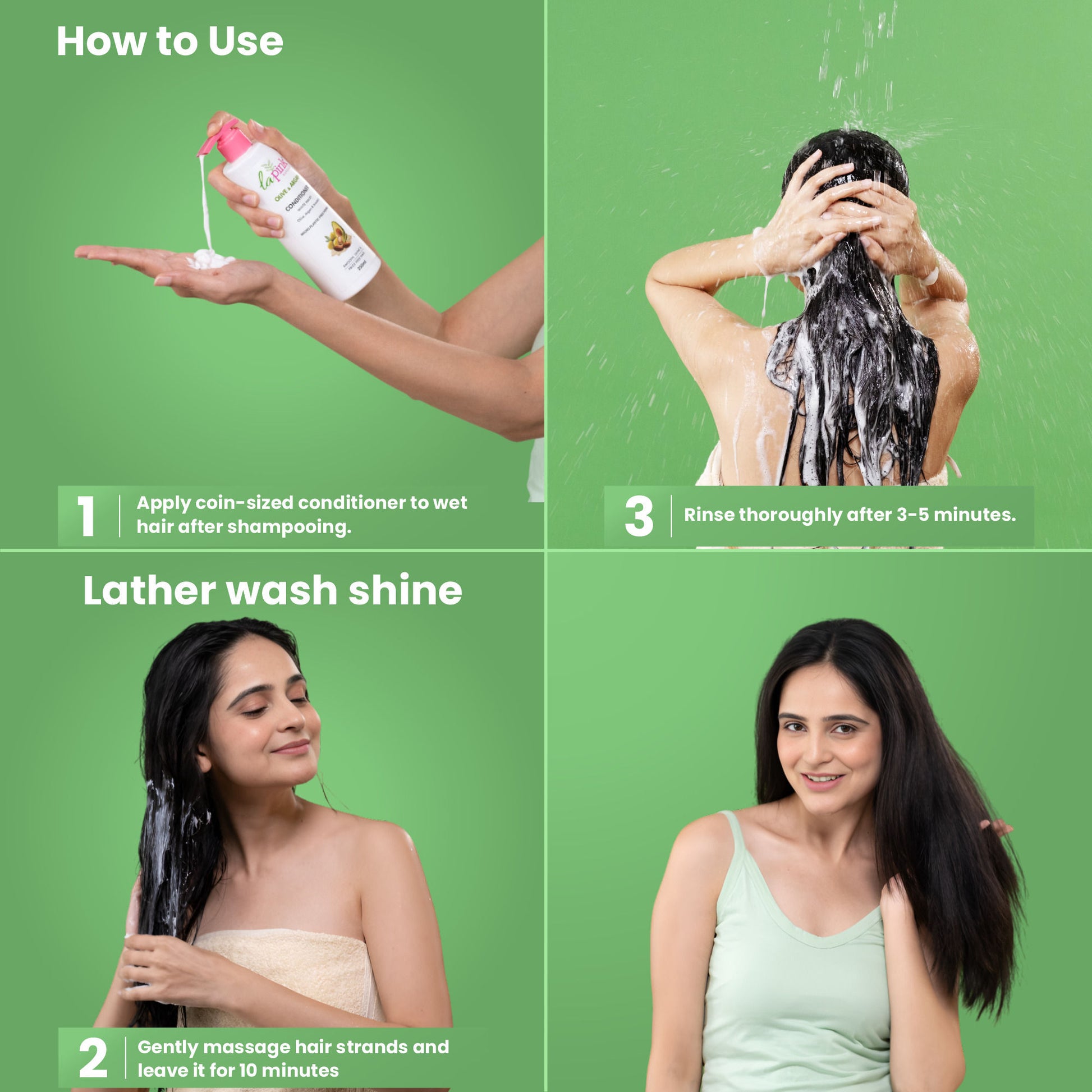 La Pink Olive & Argan Smoothing Conditioner With Avocado Damage Repair For Dry & Frizzy Hair