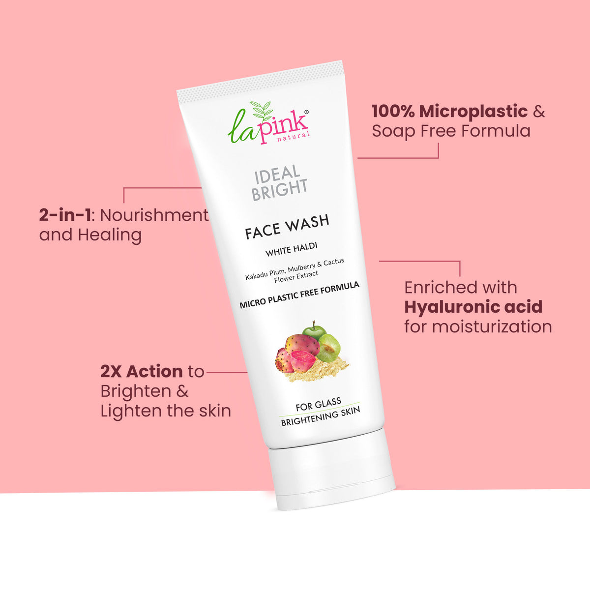 La Pink Ideal Bright Face Wash Boosts Radiance Improves Texture Reduce Pigmentation Dark Spots