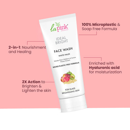 La Pink Ideal Bright Face Wash Boosts Radiance Improves Texture Reduce Pigmentation Dark Spots