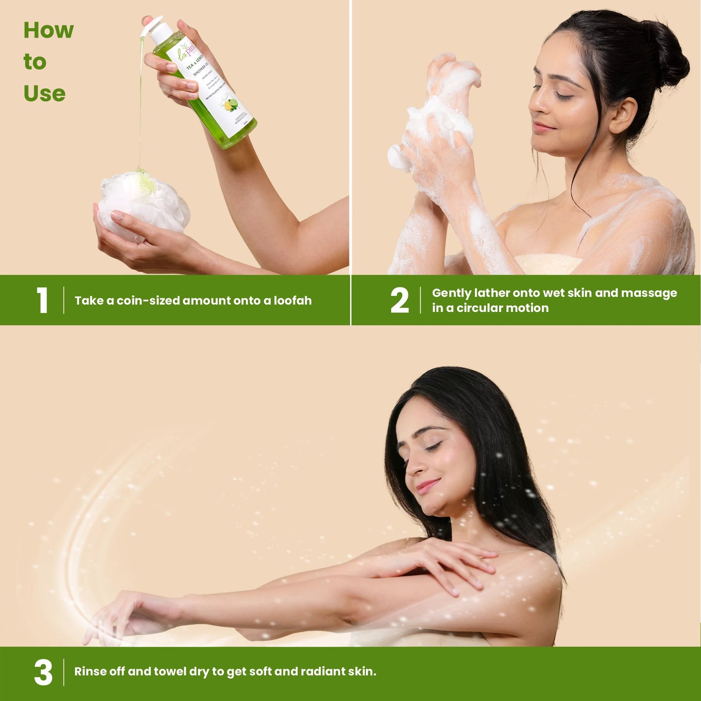 La Pink Tea Lemon Shower Gel White Haldi Glowing Refreshing Skin Deep Cleansing Body Wash