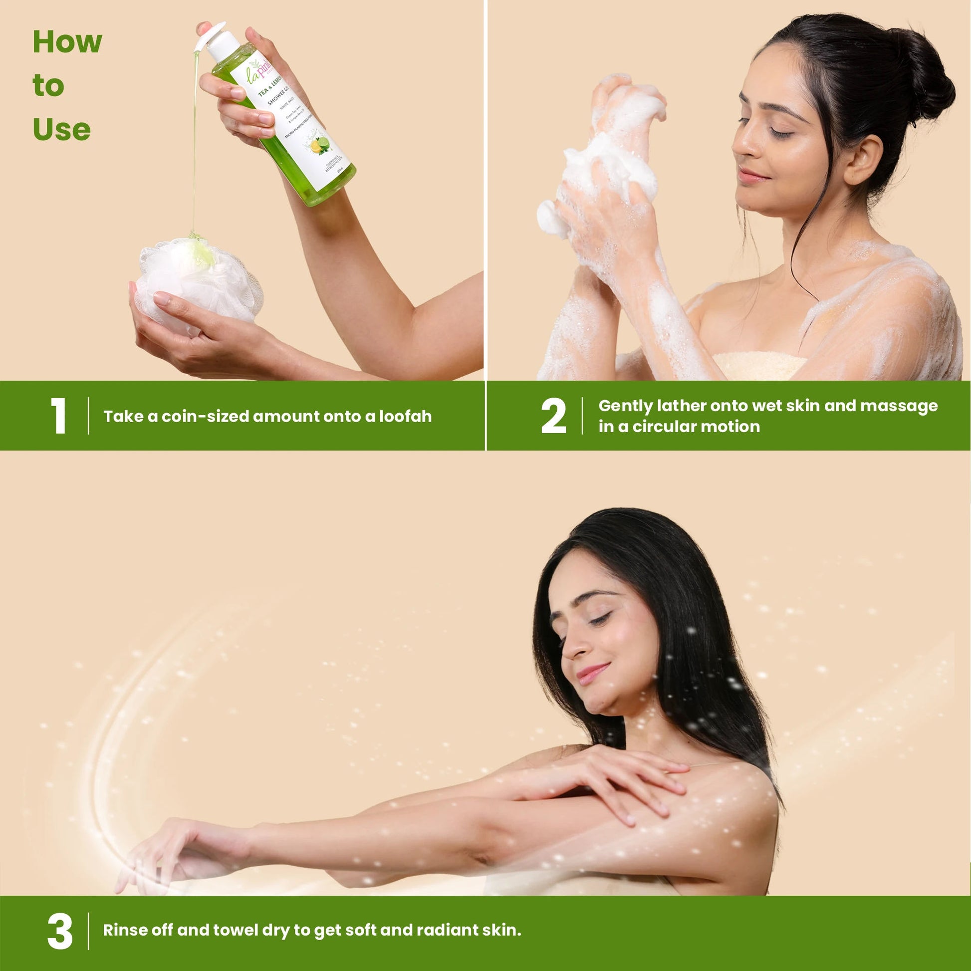 La Pink Tea Lemon Shower Gel White Haldi Glowing Refreshing Skin Deep Cleansing Body Wash