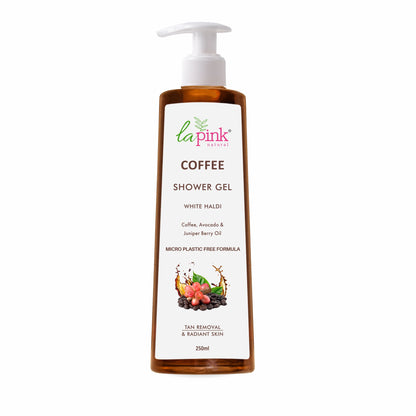 La Pink Coffee Shower Gel Tan Removal Deep Cleansing Soft Radiant Glowing Skin Body Wash