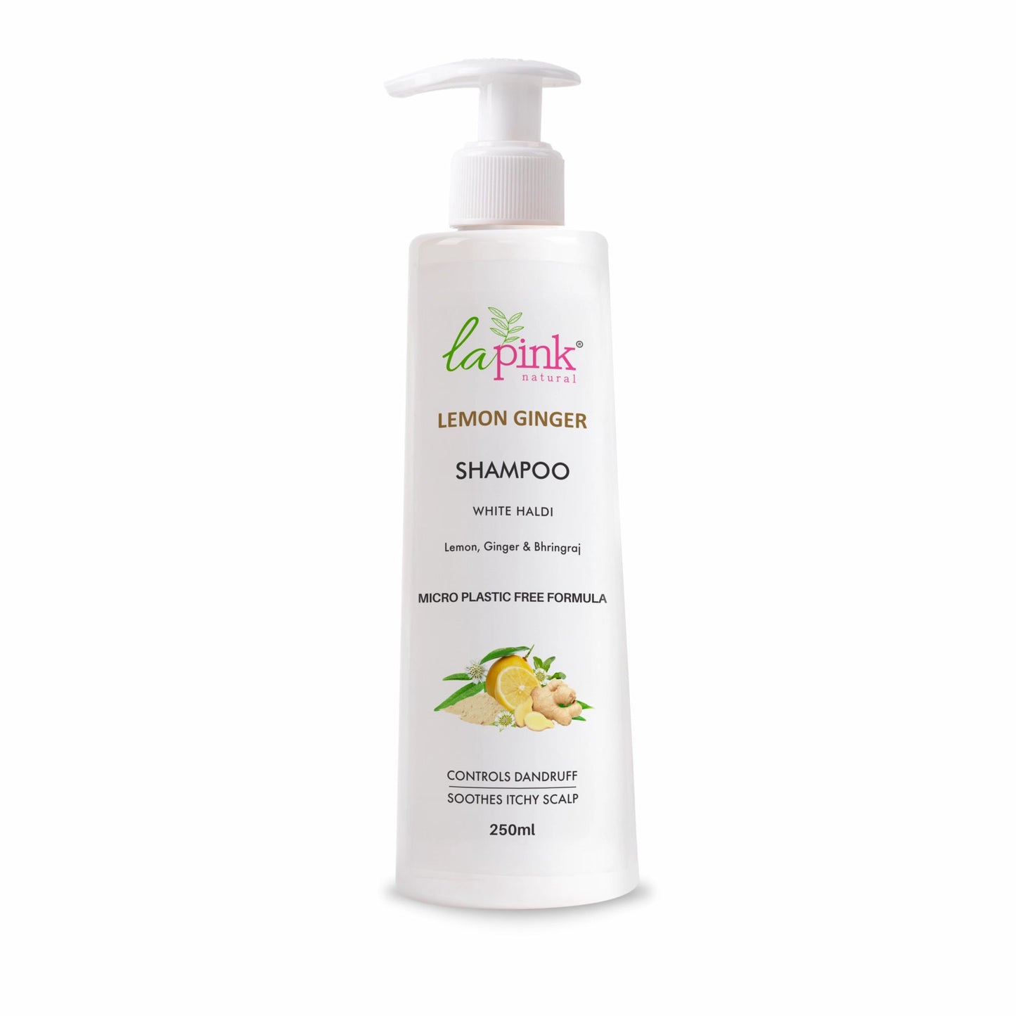 La Pink Lemon Ginger Anti Dandruff Shampoo Soothes Itchy Scalp And Strengthens Hair