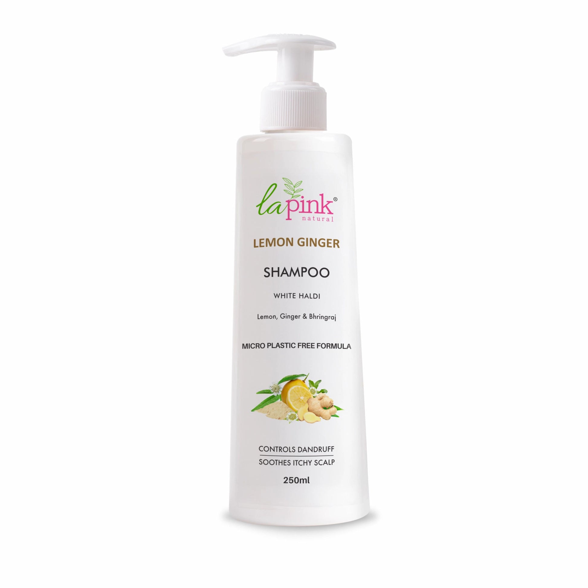 La Pink Lemon Ginger Anti Dandruff Shampoo Soothes Itchy Scalp And Strengthens Hair