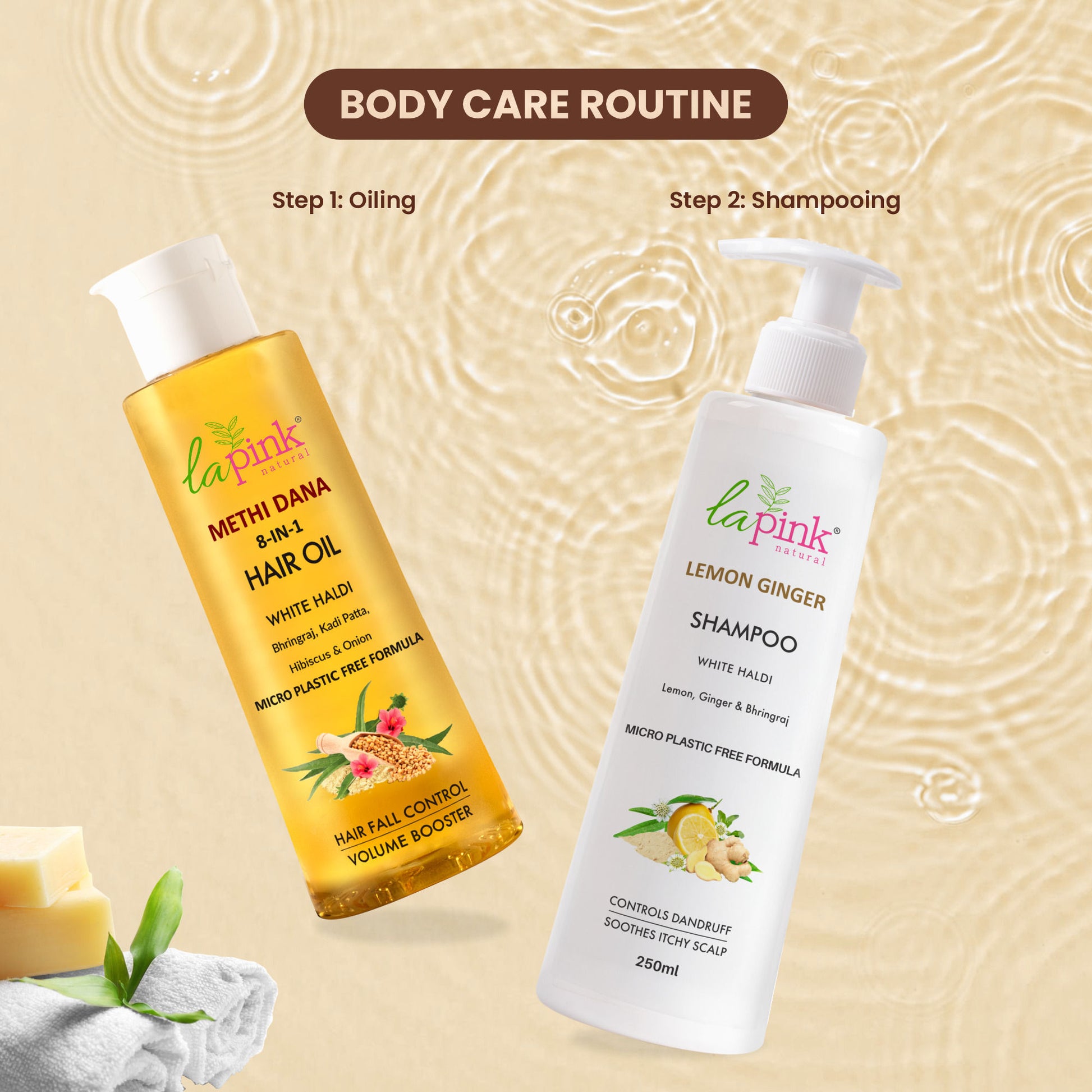 La Pink Lemon Ginger Anti Dandruff Shampoo Soothes Itchy Scalp And Strengthens Hair