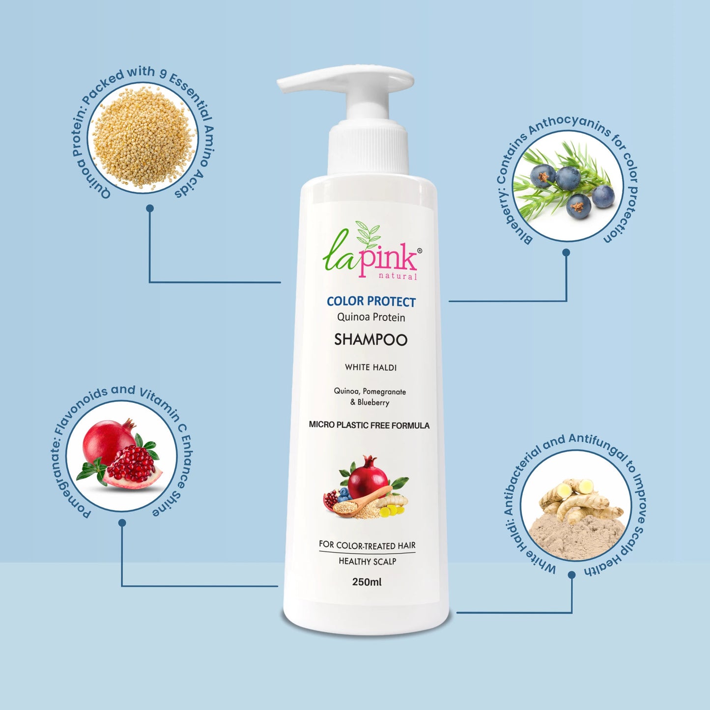 La Pink Color Protect Shampoo Preserves Vibrancy For Color Treated Hair With Quinoa Protein