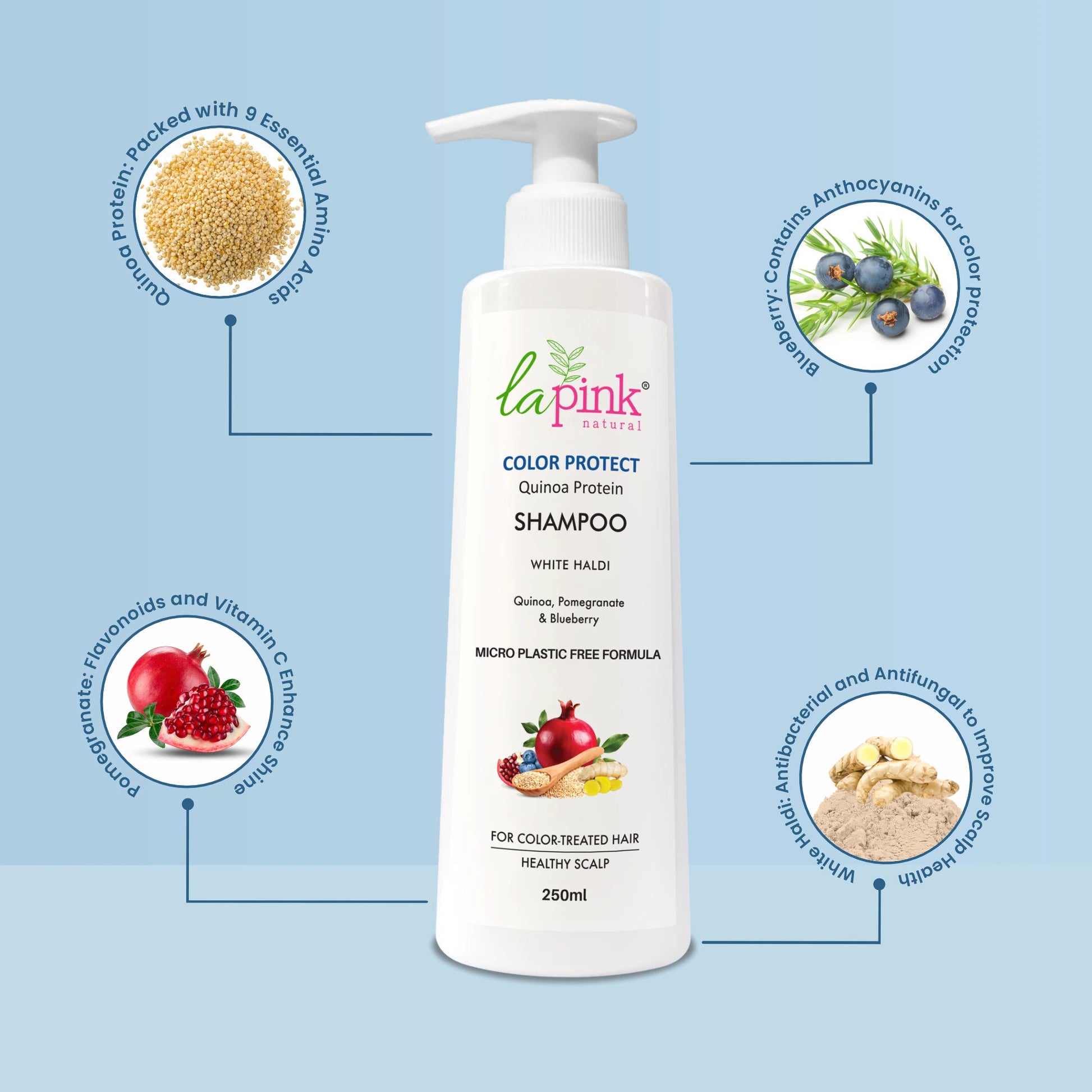 La Pink Color Protect Shampoo Preserves Vibrancy For Color Treated Hair With Quinoa Protein