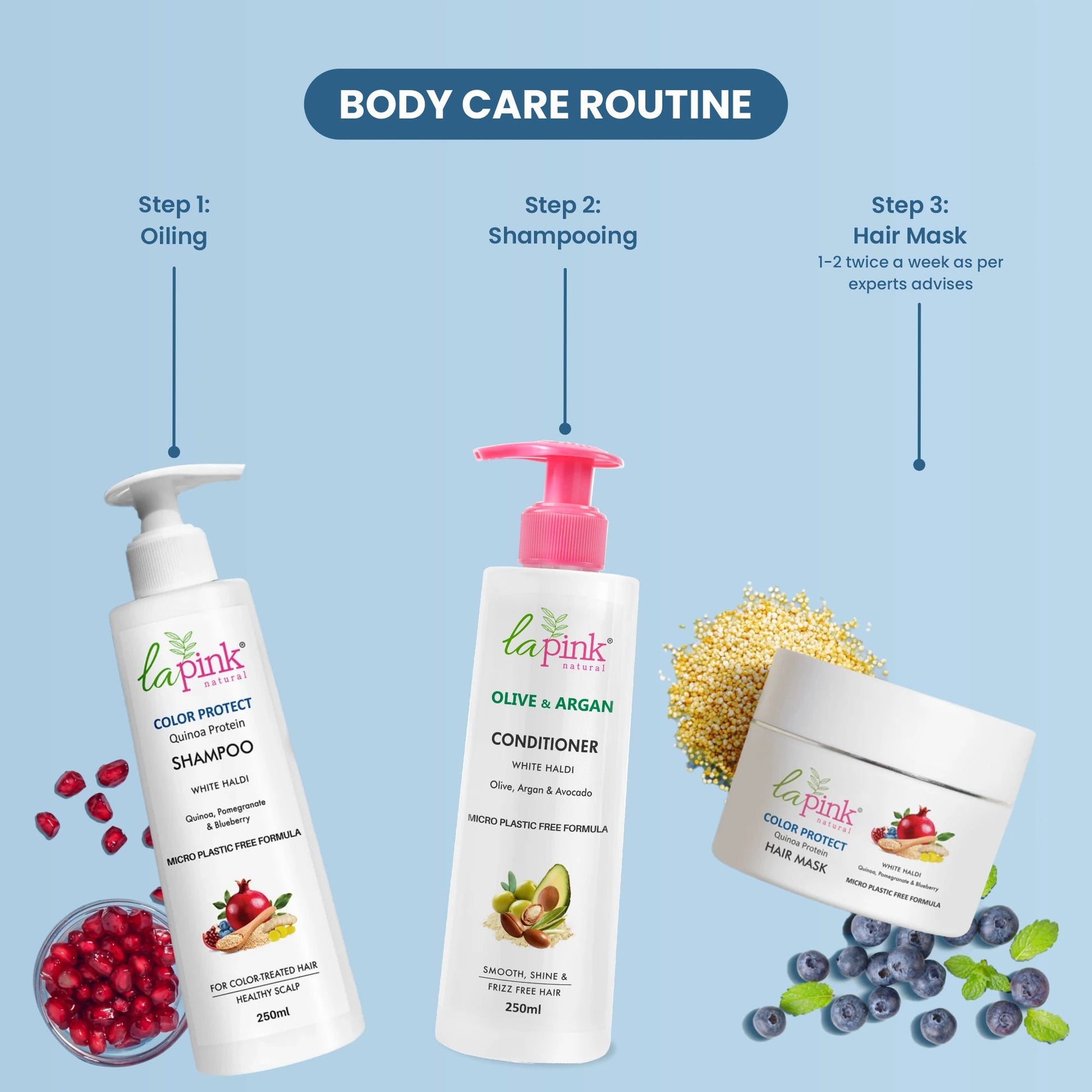 La Pink Color Protect Shampoo Preserves Vibrancy For Color Treated Hair With Quinoa Protein