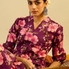 Dhiyona IE Floral Printed V-Neck Pure Cotton A-Line Kurta with Trouser