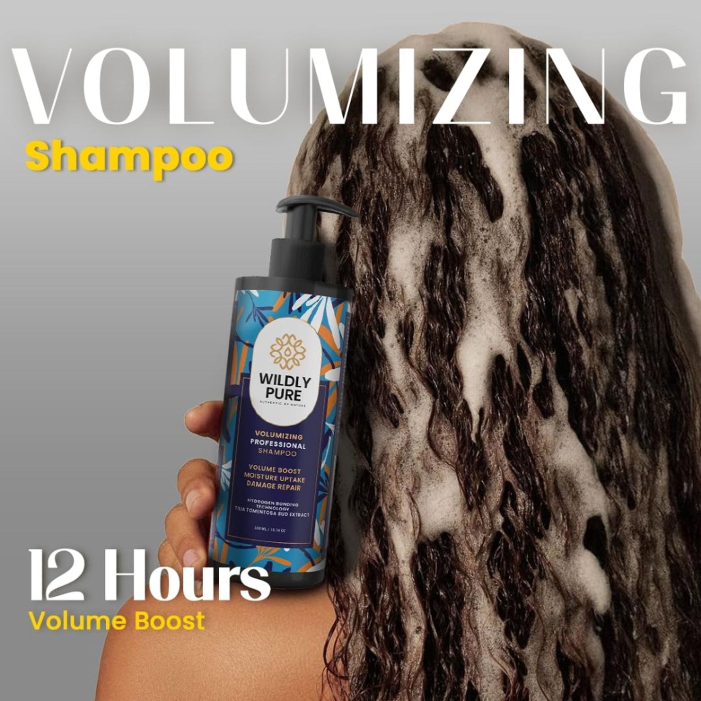 Wildly Pure Volumizing Shampoo for thin & wavy hair with Hydrogen Bonding Technology