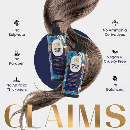 Wildly Pure Volumizing Shampoo for thin & wavy hair with Hydrogen Bonding Technology