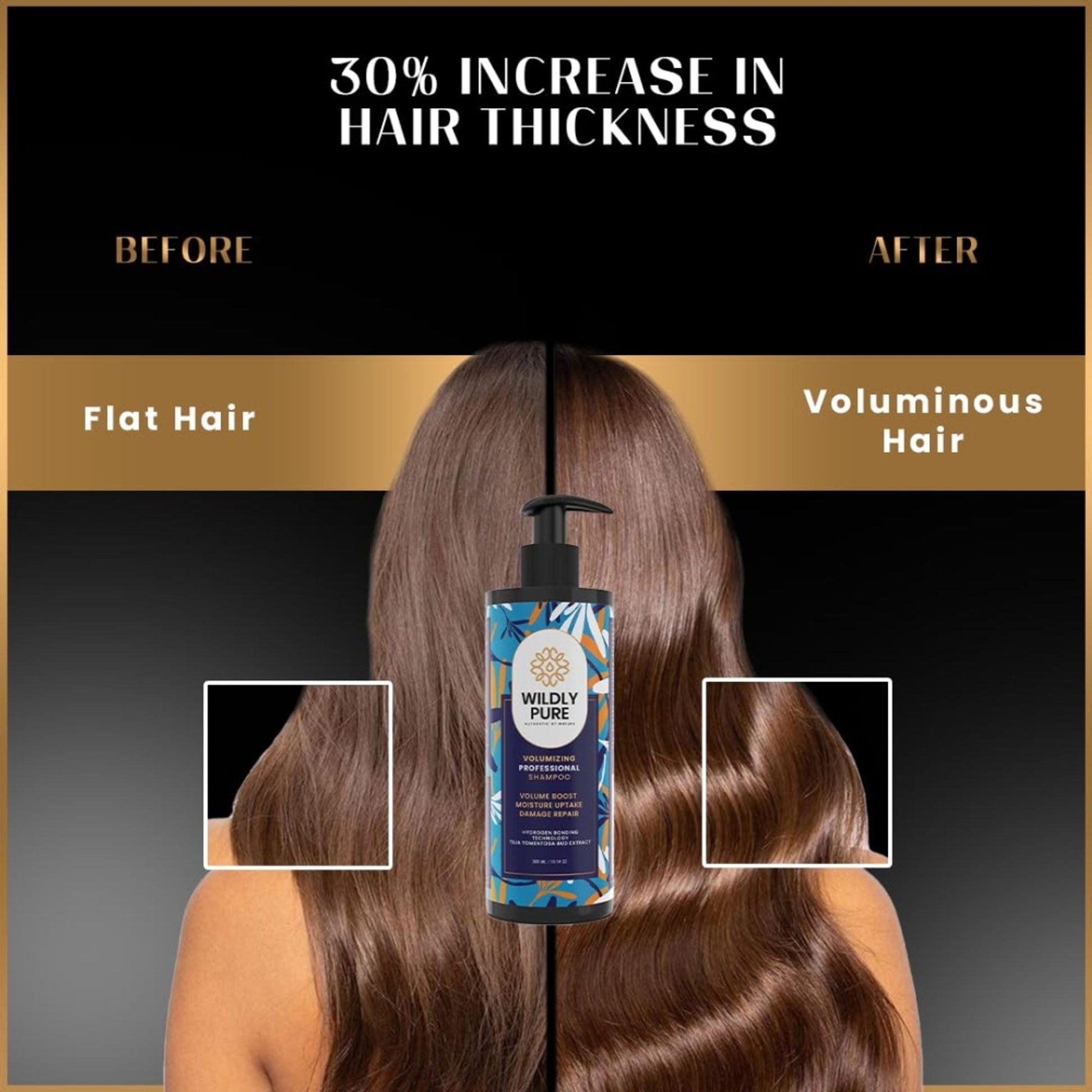 Wildly Pure Volumizing Shampoo for thin & wavy hair with Hydrogen Bonding Technology