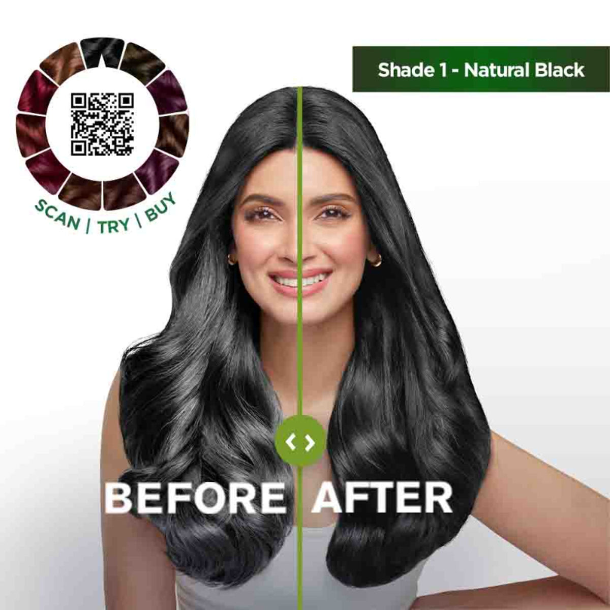 Garnier Hair Colouring Creme,Long-lasting,Smoothness & Shine,Color Naturals - 1 Natural Black