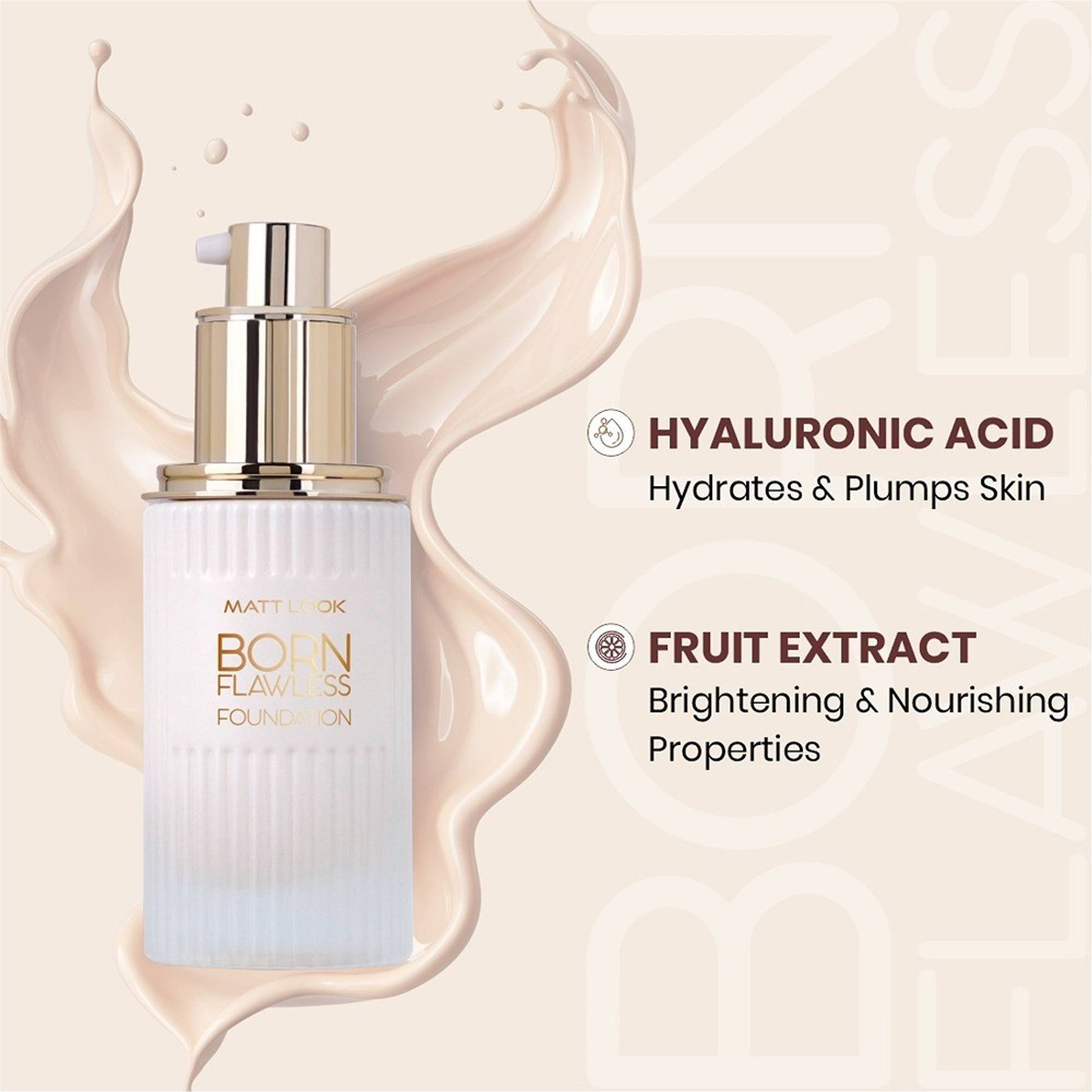 Matt look Born Flawless Weightless Foundation - Born Ivory