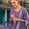 Dhiyona IE Floral Embroidered Regular Thread Work Pure Cotton Kurta With Trousers & Dupatta