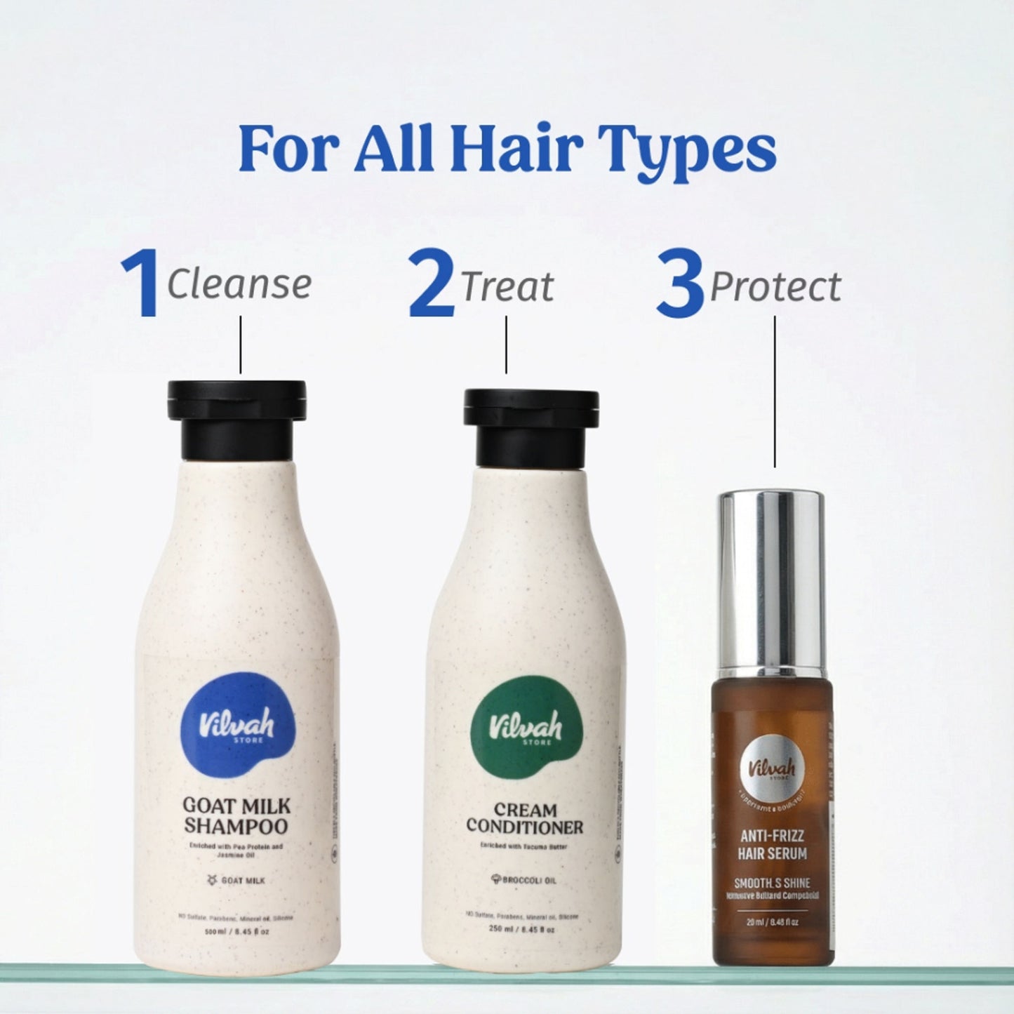 Vilvah Goat Milk Shampoo Strengthens Roots, Frizz Control & Balances Scalp Ph