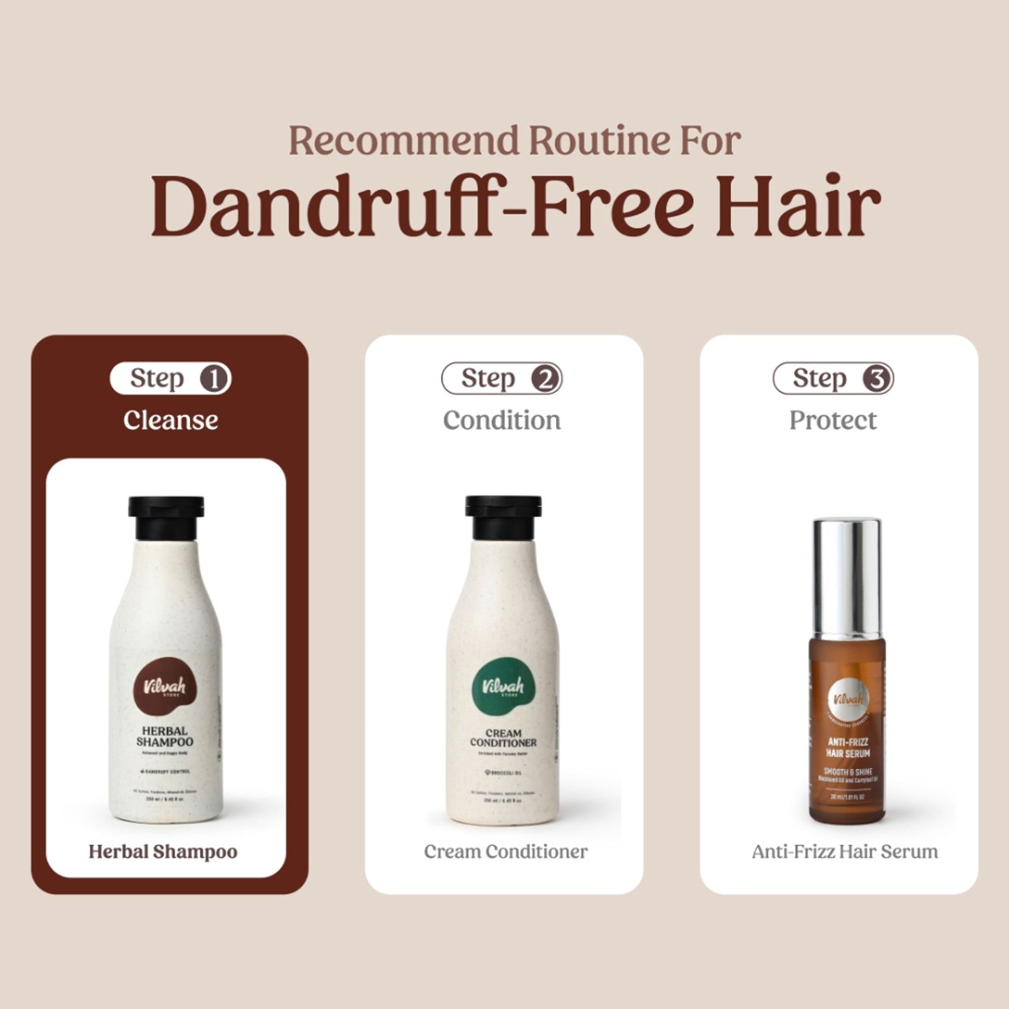 Vilvah Herbal Anti Dandruff Shampoo With Neem, Black Pepper & Amla For Dandruff & Itch Control