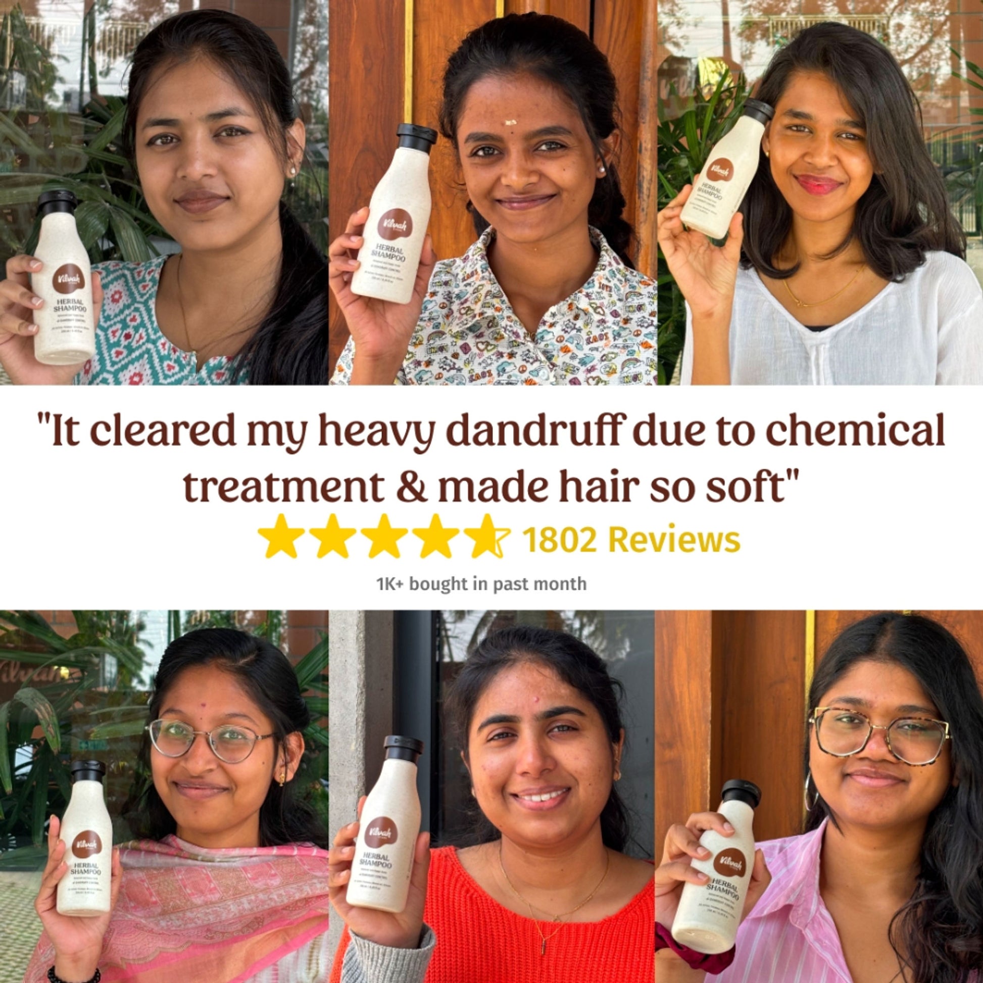 Vilvah Herbal Anti Dandruff Shampoo With Neem, Black Pepper & Amla For Dandruff & Itch Control