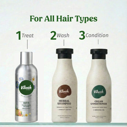 Vilvah Hair Growth Oil To Reduce Hair Fall & Improve Scalp Health With Kalonji & Castor Oil