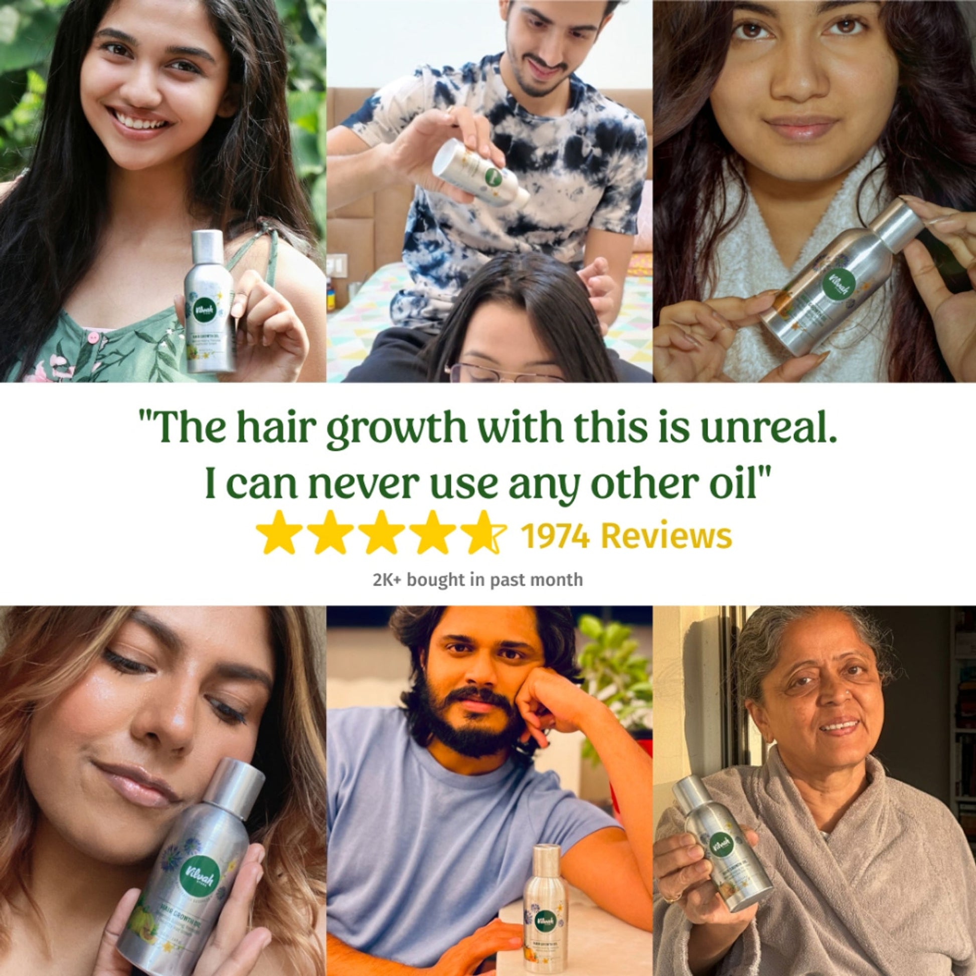 Vilvah Hair Growth Oil To Reduce Hair Fall & Improve Scalp Health With Kalonji & Castor Oil