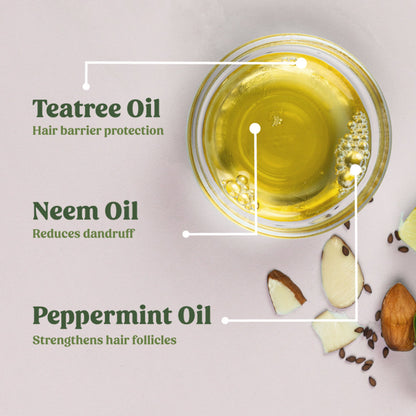 Vilvah Neem & Teatree Anti-Dandruff Hair Oil To Reduce Hair Fall & Soothe Itchy Scalp