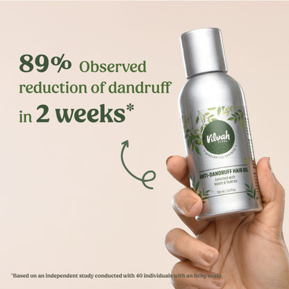 Vilvah Neem & Teatree Anti-Dandruff Hair Oil To Reduce Hair Fall & Soothe Itchy Scalp