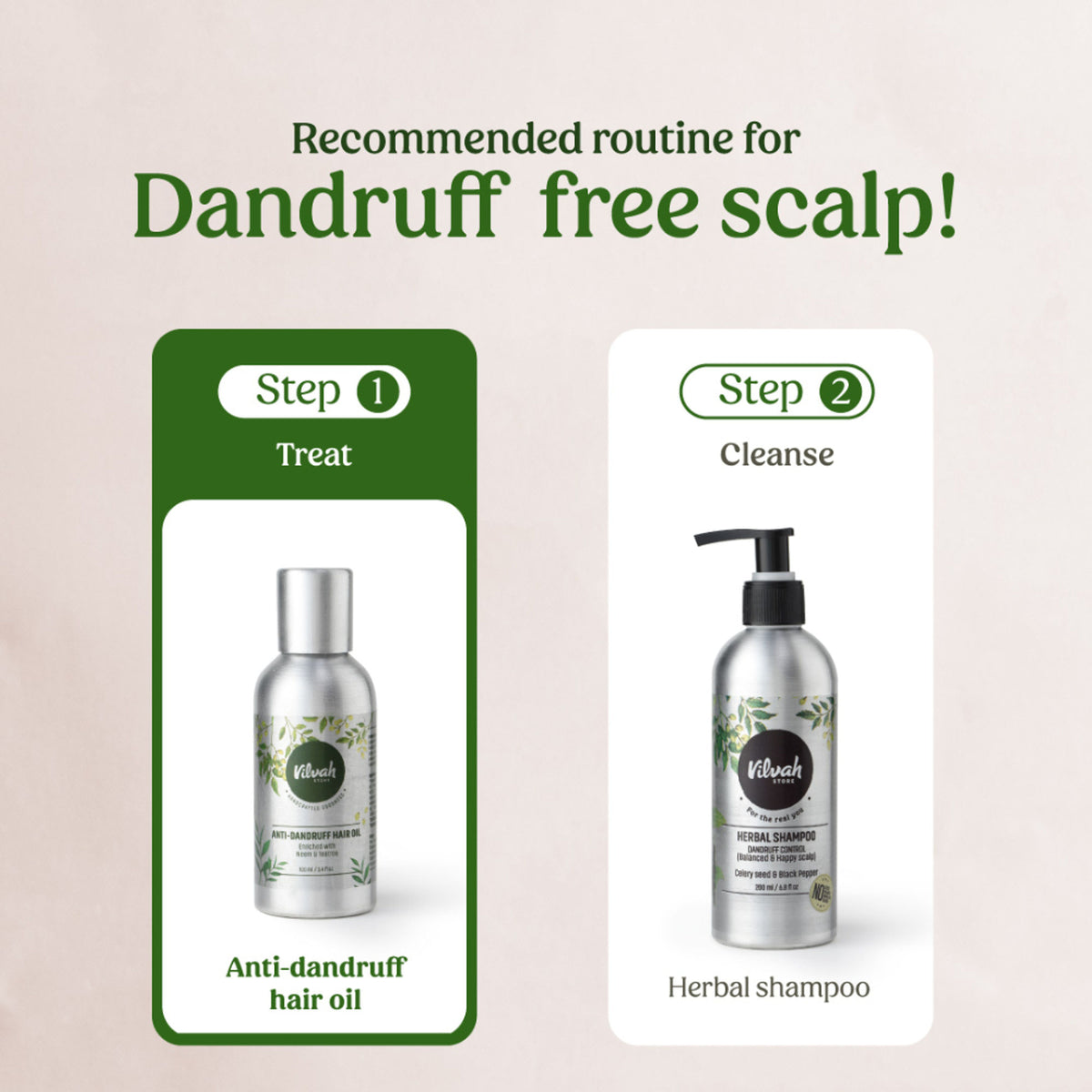 Vilvah Neem & Teatree Anti-Dandruff Hair Oil To Reduce Hair Fall & Soothe Itchy Scalp