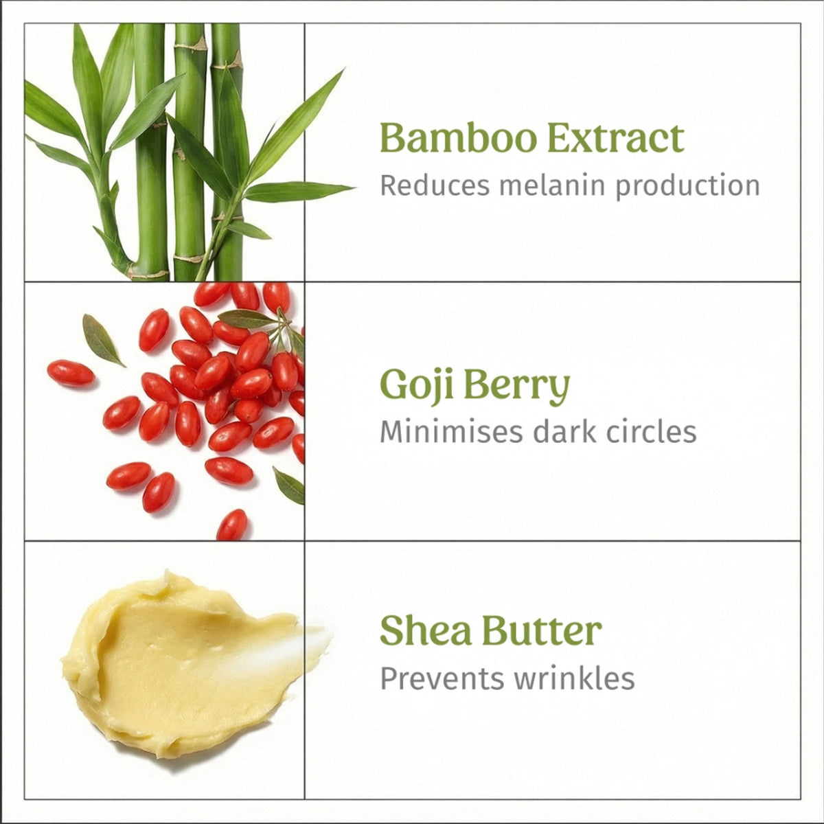Vilvah Under Eye Cream For Puffiness & Dark Circles Control With Bamboo & Goji Berry