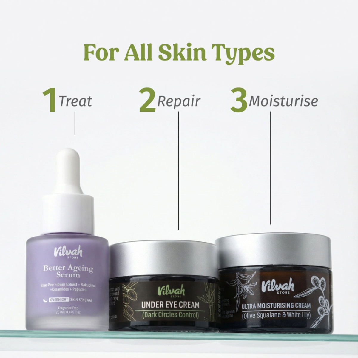 Vilvah Under Eye Cream For Puffiness & Dark Circles Control With Bamboo & Goji Berry
