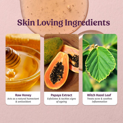Vilvah Honey Fix Face Wash To Treat Acne, Control Oil & Balance Ph With Honey & Papaya Extract