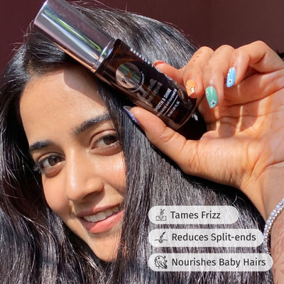 VILVAH Anti-Frizz Hair Serum with Black Seed Oil & Curry Leaf Oil, Prevents Split ends & Breakage