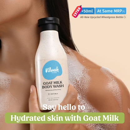 Vilvah Goat Milk Body Wash For Deep Cleansing, Pore Care & Skin Nourishment