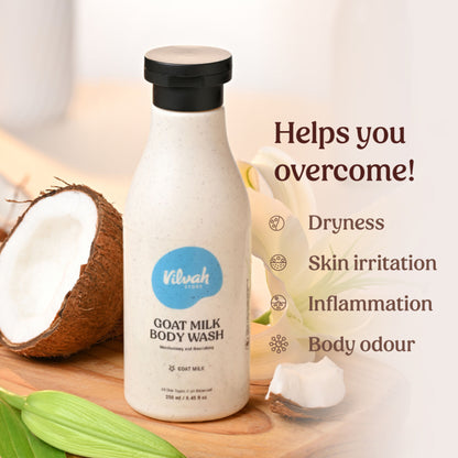 Vilvah Goat Milk Body Wash For Deep Cleansing, Pore Care & Skin Nourishment