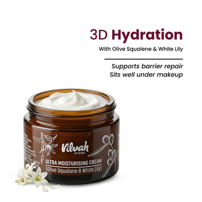 Vilvah Ultra Moisturising Cream To Balance Moisture With Olive Squalane & White Lily
