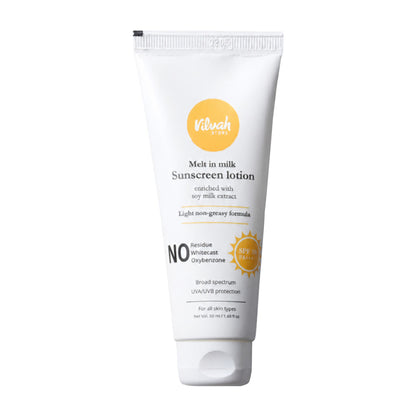 VILVAH Melt-in-milk Sunscreen Acne Safe & Waterproof with SPF 50 PA+++ & No White Cast