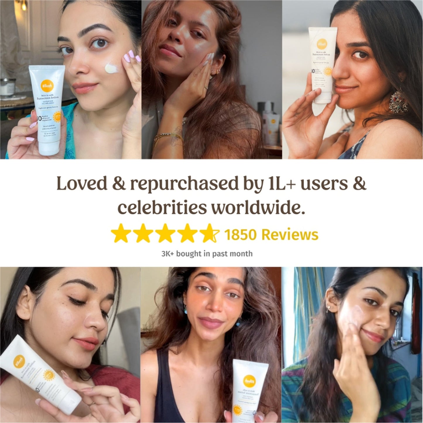 VILVAH Melt-in-milk Sunscreen Acne Safe & Waterproof with SPF 50 PA+++ & No White Cast