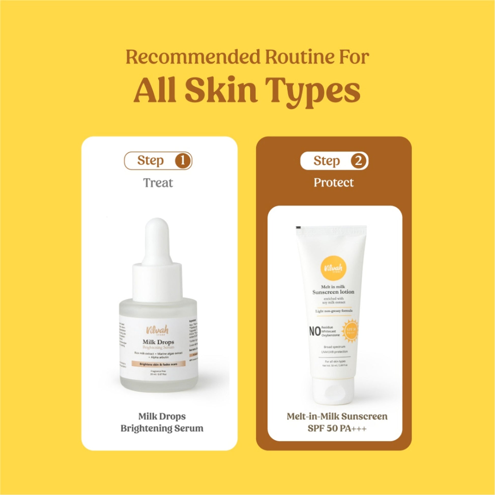 VILVAH Melt-in-milk Sunscreen Acne Safe & Waterproof with SPF 50 PA+++ & No White Cast