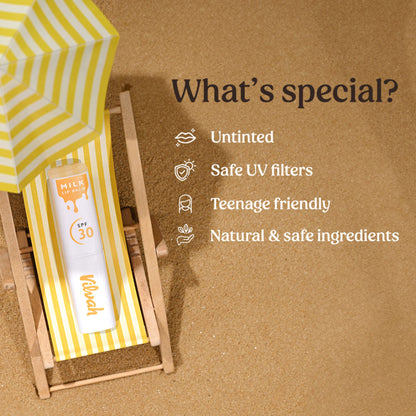 Vilvah Spf 30 Milk Lip Balm With Uva-Uvb Protection, Enriched With Soy Milk & Vitamin E