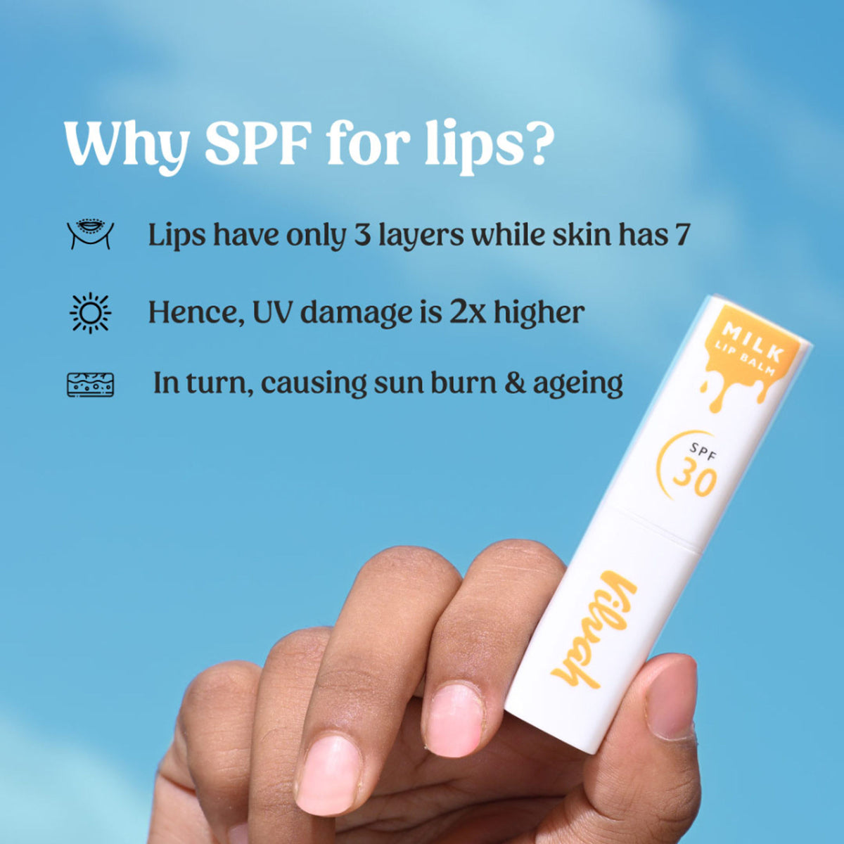 Vilvah Spf 30 Milk Lip Balm With Uva-Uvb Protection, Enriched With Soy Milk & Vitamin E