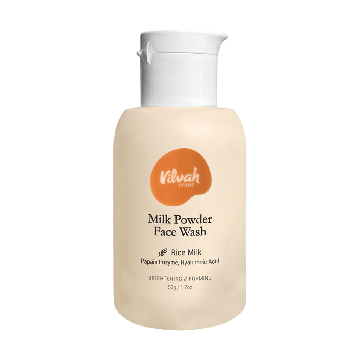 Vilvah Milk Powder Face Wash For Deep Cleansing With Rice Milk, Papain Enzymes & Hyaluronic Acid