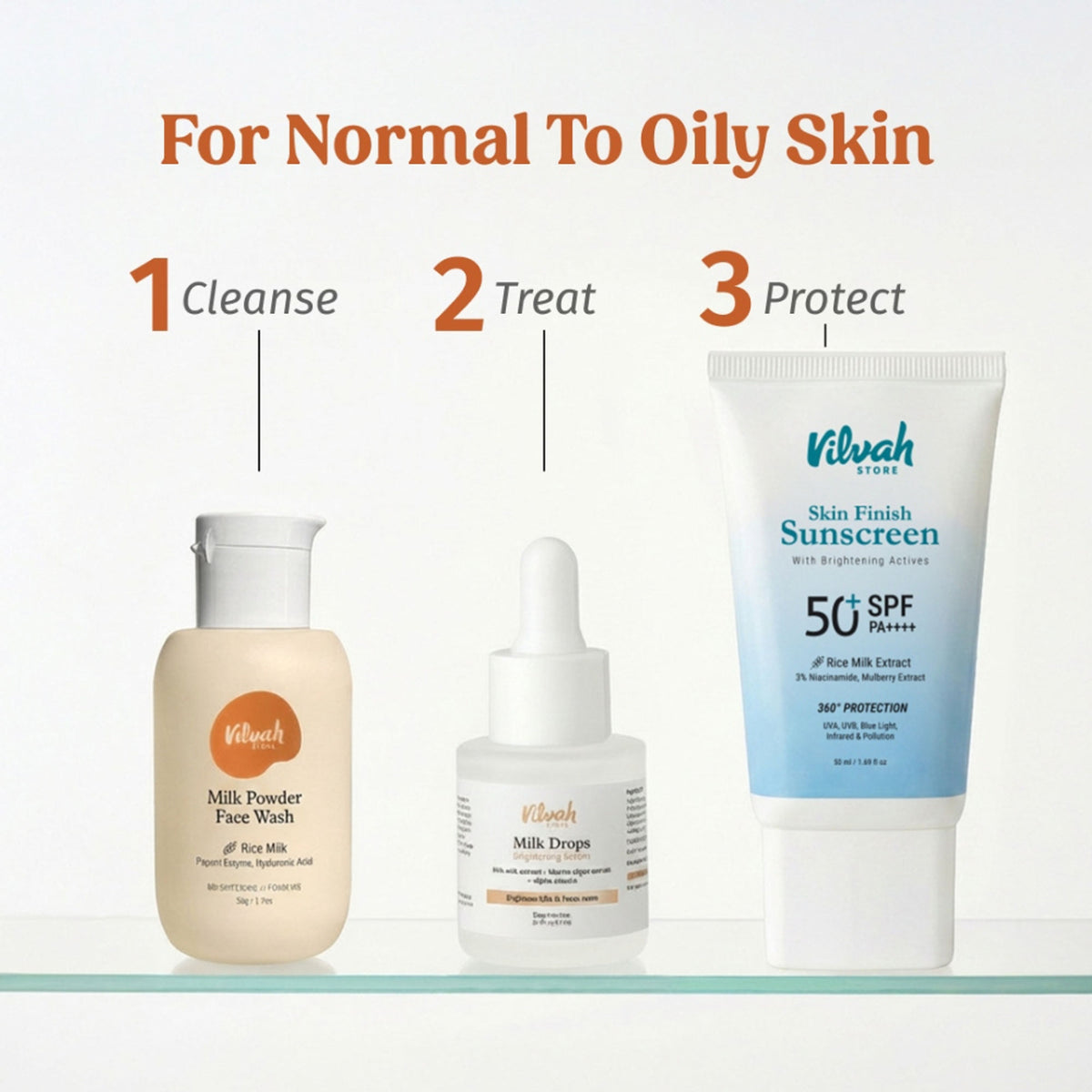 Vilvah Milk Powder Face Wash For Deep Cleansing With Rice Milk, Papain Enzymes & Hyaluronic Acid